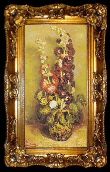 framed  Vincent Van Gogh Vase with Musk-mallows, ta009-2